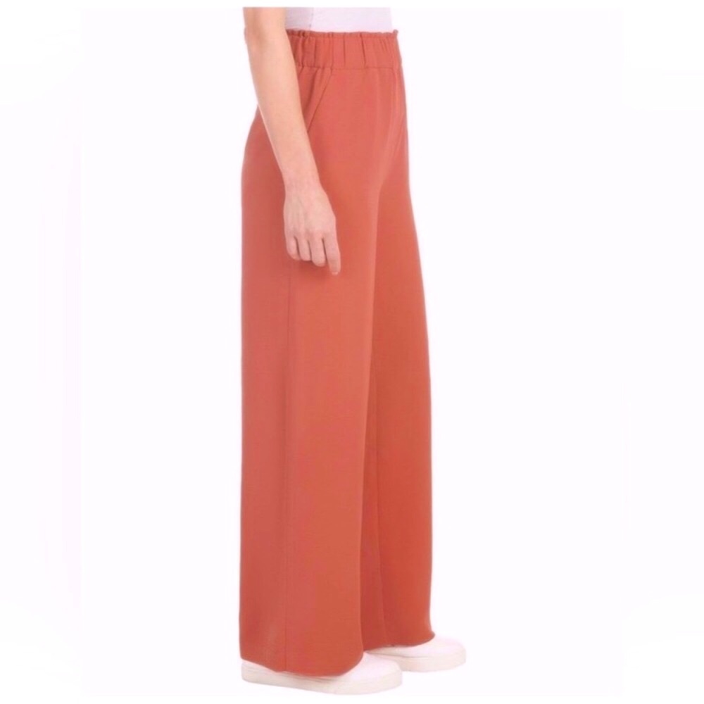 Hilary Radley high rise Wide-Leg Pull-On Pants Dusty CORAL color crinkle fabric